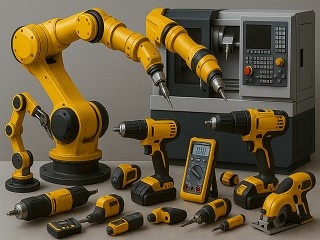 Industrial automation and Industry 4.0 sector including robotics, programmable logic controllers, sensors, conveyors, machine vision, and smart manufacturing solutions.